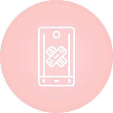 Akıllı telefon vektör web simgesi üzerine alçı 