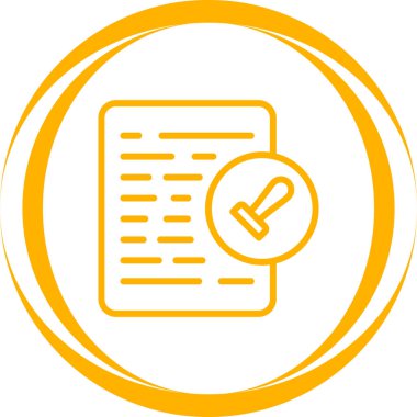 Belge İzni Web simgesi vektör illüstrasyonu