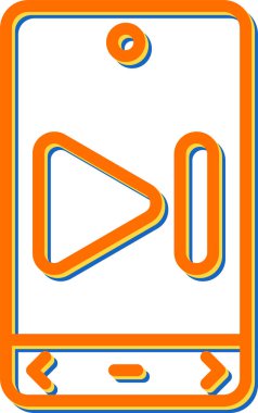 akıllı telefon oynatıcı simgesi, vektör illüstrasyonu basit tasarım