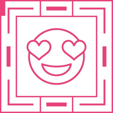Aşk Emoji simgesi, vektör illüstrasyonu basit tasarım