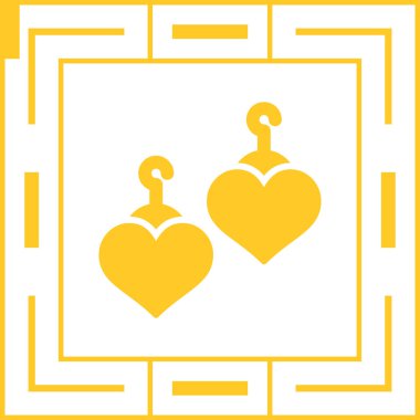 Kalp Şeklinde Küpeler vektör ikonu çizimi