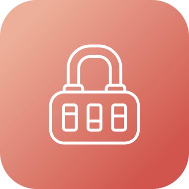 Asma kilit simgesi. Vektör çizimi. Düz tasarım. 