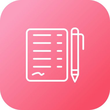 Belge İmzalı Web simgesi vektör illüstrasyonu