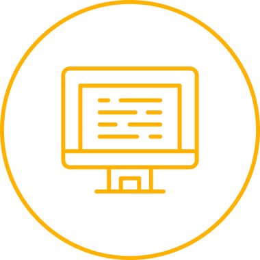 Masaüstü Bilgisayar Web simgesi vektör çizimi