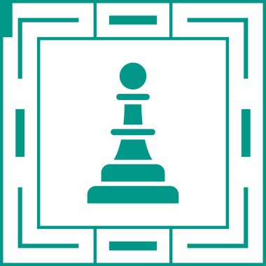 Satranç taşı web simgesi, basit vektör illüstrasyonu