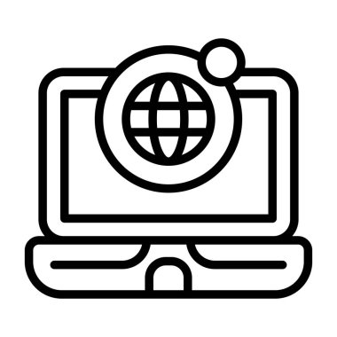 Online Dünya simgesi, vektör illüstrasyon 