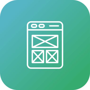 Web sitesi tel kafes. Açılış sayfası satırı simgesi. Web sayfası kullanıcı arabirimini tarayıcı penceresinde