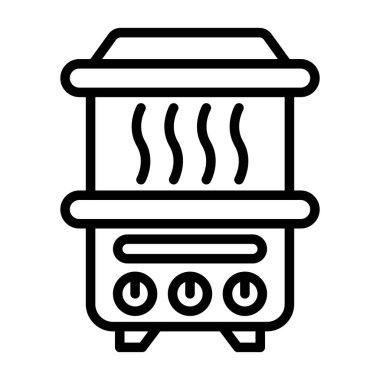 Steamer simgesinin basit vektör illüstrasyonu