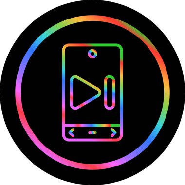 akıllı telefon oynatıcı simgesi, vektör illüstrasyonu basit tasarım