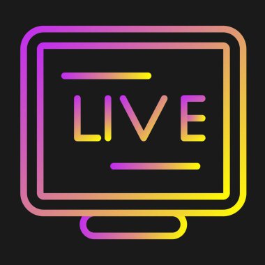 Live Stream modern simgesinin vektör illüstrasyonu