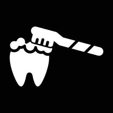 Diş fırçalama simgesi vektör çizimi 