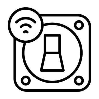 Akıllı Işık Anahtarı Simgesi, Renkli Vektör İllüstrasyonu