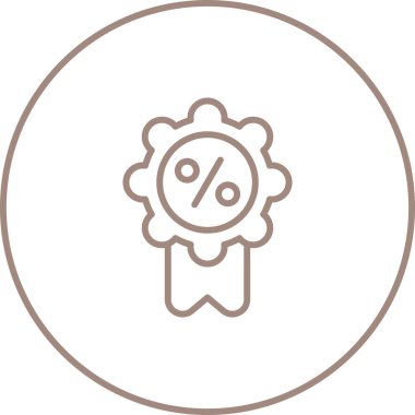 Rozet yüzde web simgesi, basit vektör illüstrasyonu