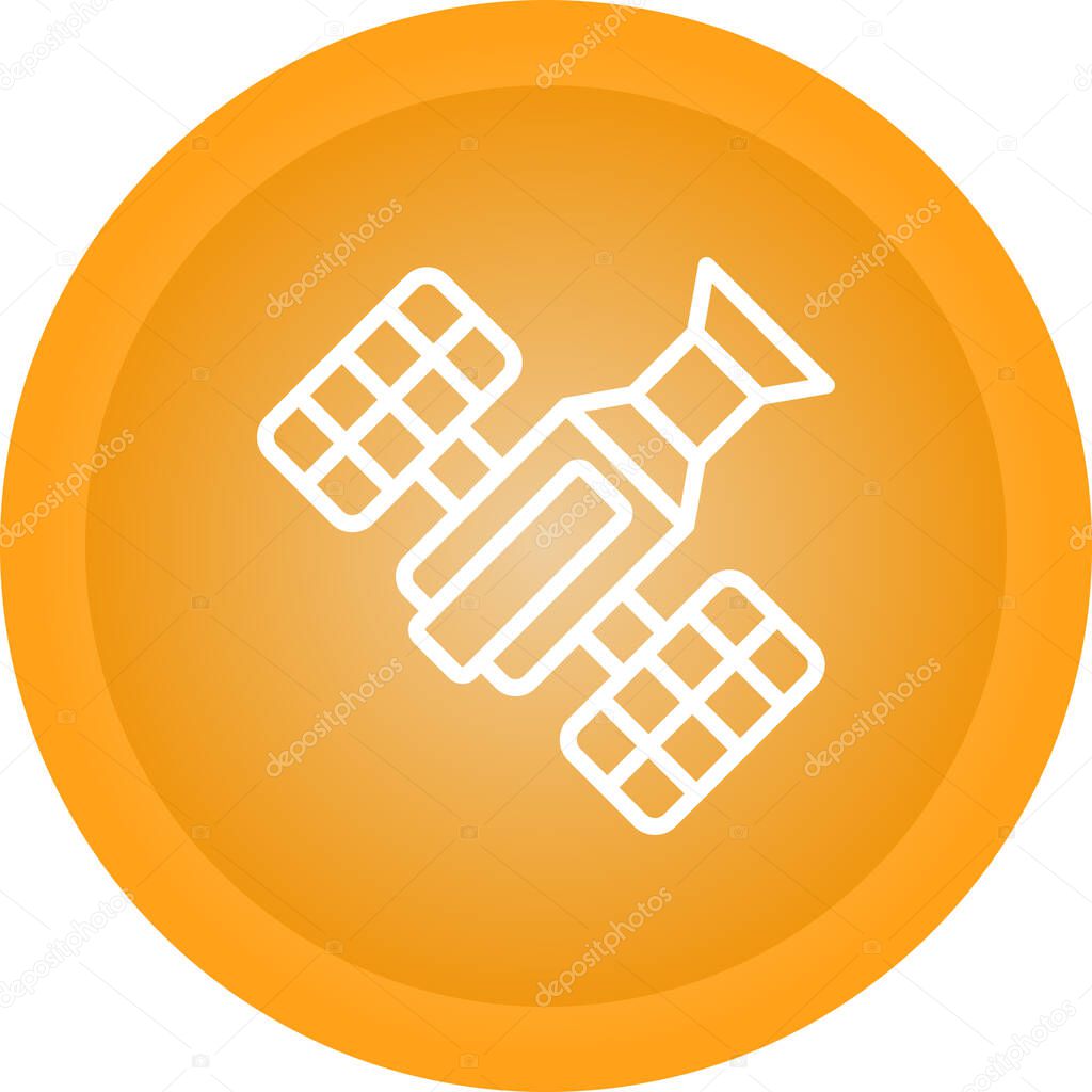 Space radar icon vector. Satelite outline illustration