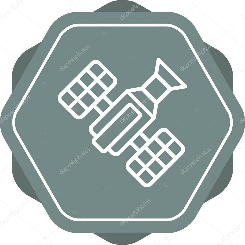 Space radar icon vector. Satelite outline illustration