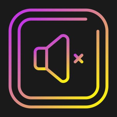 Cilt Dilsiz Kare Simgesi, Renkli Vektör İllüstrasyonu