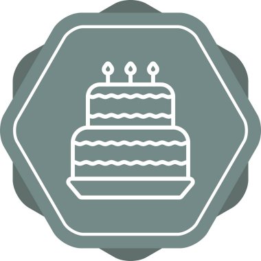 Doğum günü pastası simgesi, basit vektör illüstrasyonu 