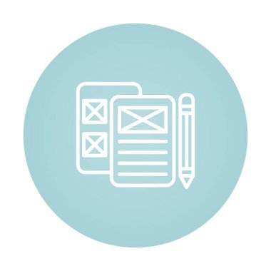 Düşük Sadakat Prototip simgesi basit düz illüstrasyon