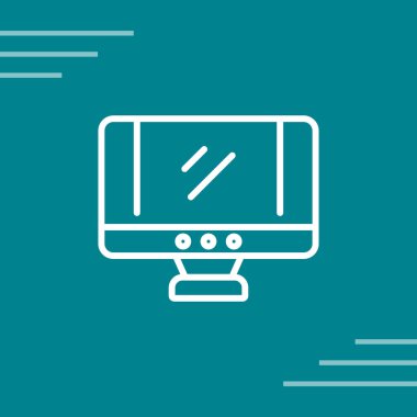 Lcd ekran simgesi, vektör illüstrasyonu basit tasarım