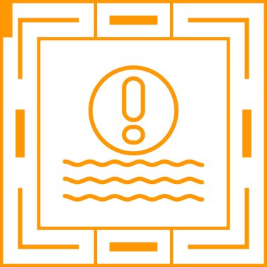 Ünlem işareti olan dalgalar. Web simgesi basit illüstrasyon