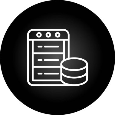 Veritabanı modern simgesinin vektör çizimi
