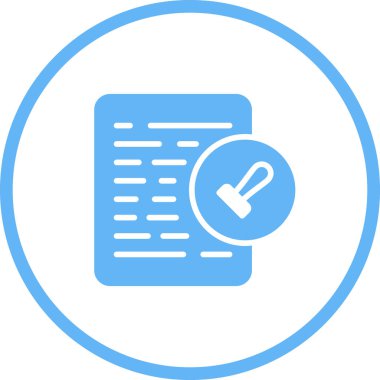 Belge İzni Web simgesi vektör illüstrasyonu