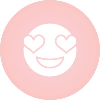 Aşk Emoji simgesi, vektör illüstrasyonu basit tasarım