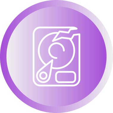 Sabit disk vektör simgesi. Sabit disk sürücüsü düz işareti. 