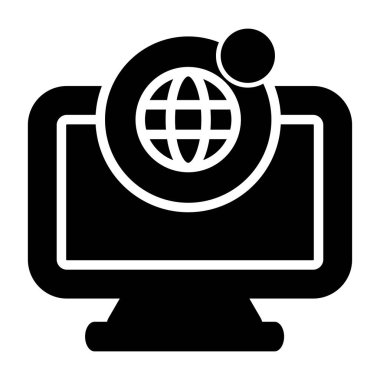 Online Dünya simgesi, vektör illüstrasyon 
