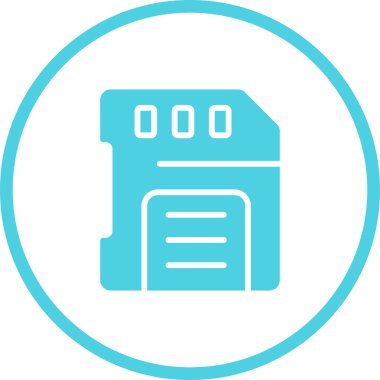 Sd Card web simgesi, basit vektör illüstrasyonu