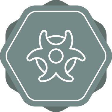 Biyolojik tehlike sembolü, virüs işareti, ağ simgesi, vektör illüstrasyonu