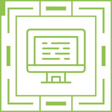 Masaüstü Bilgisayar Web simgesi vektör çizimi