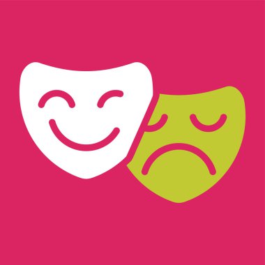 Komedi ve Trajedi Maskeleri Whie Geçmişinde 