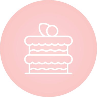 Kek. Web simgesi basit illüstrasyon