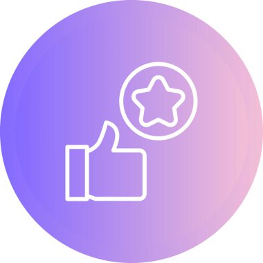 Yıldız simgesi ile başparmağınızı kaldırın, vektör çizimi, sembol gibi 