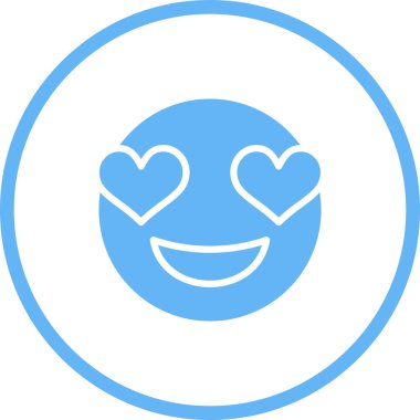 Aşk Emoji simgesi, vektör illüstrasyonu basit tasarım