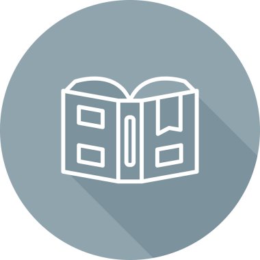 Yer imi web simgesiyle kitabı aç, basit illüstrasyon