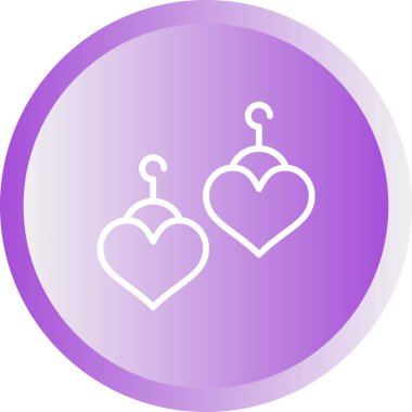 Kalp Şeklinde Küpeler vektör ikonu çizimi