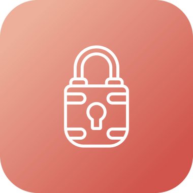 Kilit. Web simgesi basit illüstrasyon 