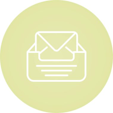 Zarf web simgesi içeren gelen kutusu, basit illüstrasyon