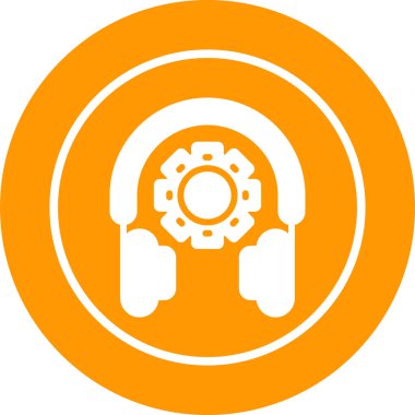 kulaklık web simgesi, vektör çizim 