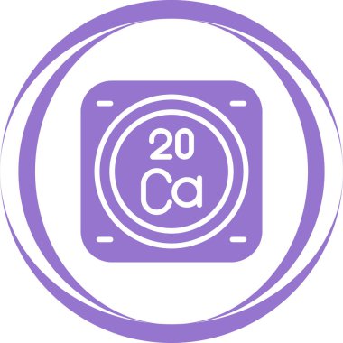Ca, Kalsiyum element vektör simgesi, periyodik tablo elementi. Vektör çizimi. Beyaz arkaplanda izole
