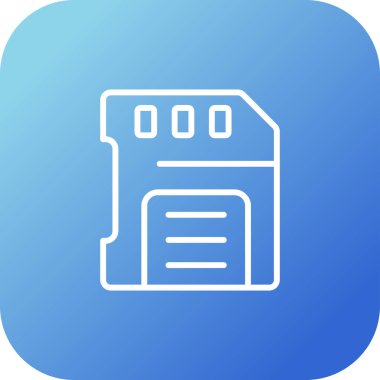 Sd Card web simgesi, basit vektör illüstrasyonu