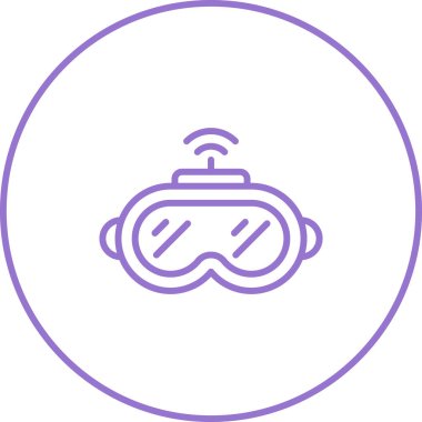 VR gözlük simgesinin vektör illüstrasyonu 