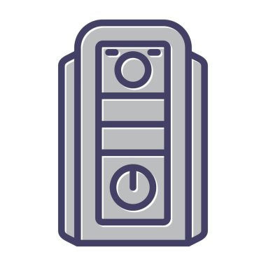 İşlemci kulesi. Web simgesi basit illüstrasyon