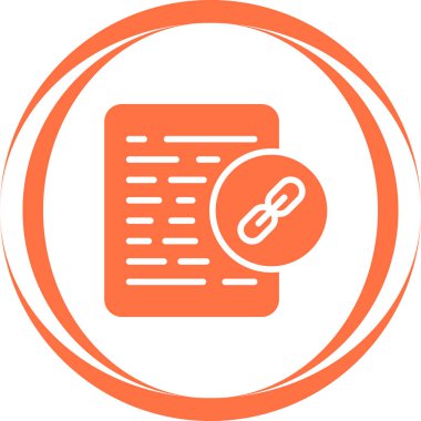 Belge Bağlantı simgesi, vektör illüstrasyonu basit tasarım