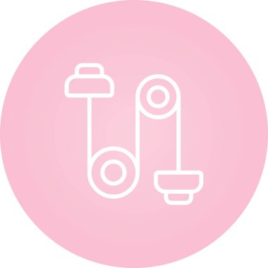 Makara Ağırlığı Simgesi, İp ve Makara Sistemi Simgesi Sanatı İllüstrasyonu