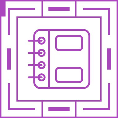 Spiral not defteri simgesi, vektör illüstrasyonu