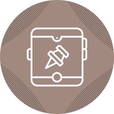 Tablet simgesi, sosyal medya, Instagram pin sembolü, vektör illüstrasyonlu raptiye 