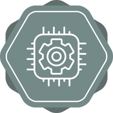 İşlemci Web simgesi vektör illüstrasyonu 